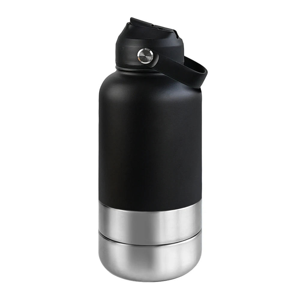 3 in 1 Stainless Steel Thermos with Dog Feeder and Water Bowl